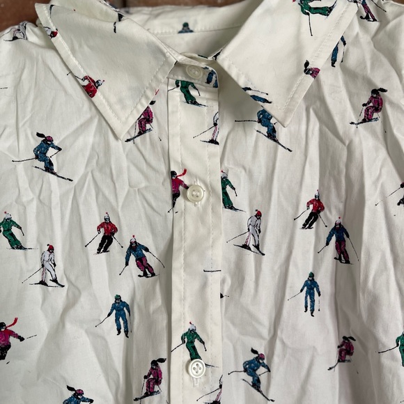 1901 Ski Button Down Modified to‎ Be Cropped Short Sleeve Button Down - Picture 7 of 7